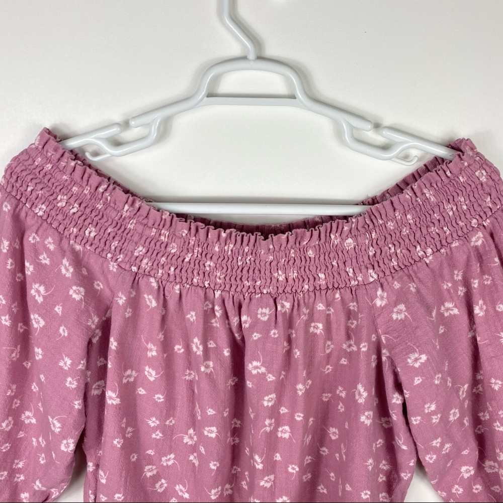 INC Women Top Off shoulder Pink Floral XL Shirt - Picture 2 of 6